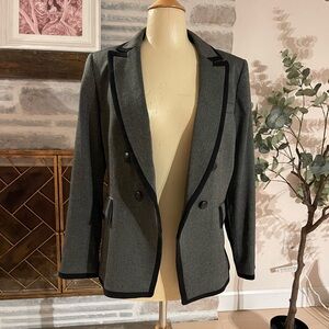 Women's Grey Blazer with Black Trim